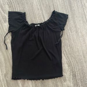 Garage Black Off-Shoulder Top